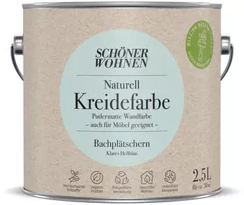Sch&ouml;ner Wohnen Naturell Kreidefarbe, 2,5 Liter, pudermatt, auch f&uuml;r M&ouml;bel geeignet, Bachpl&auml;tschern