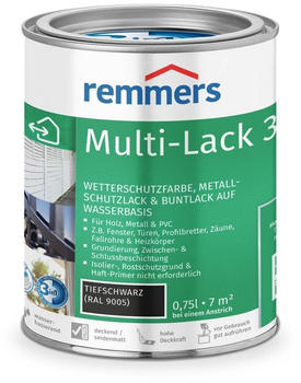 Remmers Lack Multi-Lack 3in1, tiefschwarz (RAL 9005) 0.75l