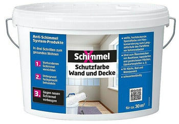 Schimmel X SchimmelX Wandfarbe Schutzfarbe Wand und Decke Weiß 5 l Matt