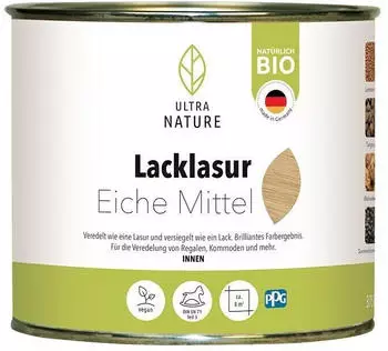 Ultra Nature BIO Lacklasur Eiche Mittel 375 ml Seidengl&auml;nzend