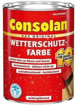 Consolan Wetterschutzfarbe Sommerblau Seidengl&auml;nzend 2,5 l