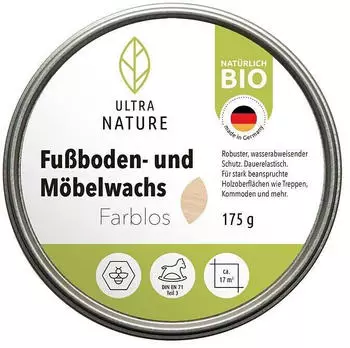 Ultra Nature BIO Wachs Fu&szlig;boden- und M&ouml;belwachs Farblos 175 g