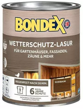 Bondex Holzlasur Wetterschutz-Lasur Nussbaum 750 ml Seidenglänzend Bondex Holzlasur Wetterschutz-Lasur Nussbaum 750 ml Seidenglänzend