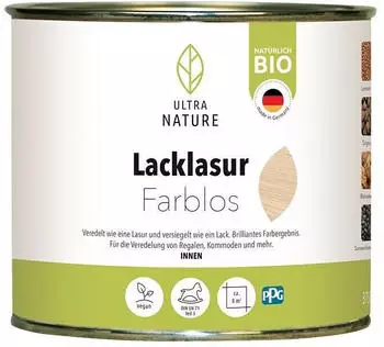 Ultra Nature BIO Lacklasur Farblos 375 ml Seidengl&auml;nzend