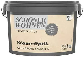 Sch&ouml;ner Wohnen Trendstruktur Grundfarbe Stone-Optik Sandstein 2,5 l