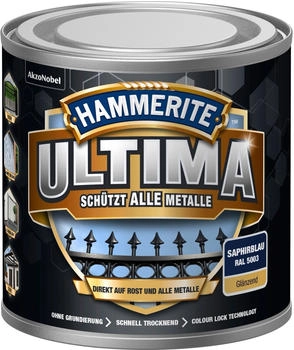 Hammerite Ultima Premium Metall-Schutzlack glänzend Saphirblau 250ml Hammerite Ultima Premium Metall-Schutzlack glänzend Saphirblau 250ml