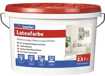 Baufan Latexfarbe weiß 2,5l