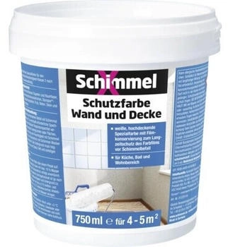Schimmel X SCHIMMELX Schutzfarbe Wand und Decke Innen wei&szlig; 750 ml
