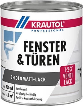 Krautol Fenster- und Türenlack Venti seidenmatt weiß 2,5 l