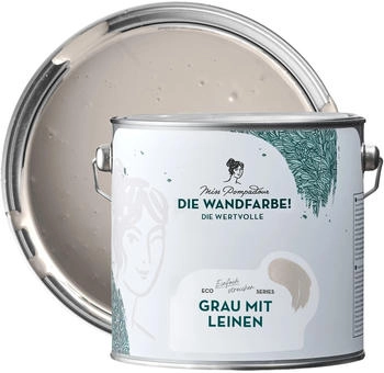 MissPompadour Edelmatte Wandfarbe Grau mit Leinen 2,5L Hochdeckend Spritzfrei MissPompadour Edelmatte Wandfarbe Grau mit Leinen 2,5L Hochdeckend Spritzfrei