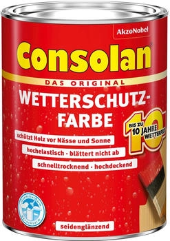 Consolan Wetterschutzfarbe Kaffeebraun Seidenglänzend 2,5l
