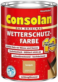 Consolan Wetterschutzfarbe Sandgelb Seidenglänzend 750ml