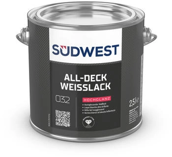 Südwest All-Deck Weißlack Hochglanz - 2,5 Liter 9100 Weiss