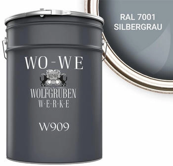 Wo-We WO-WE Metallschutzlack Metalllack Metallfarbe Metallschutzfarbe MATT W909 0,75L 5L Außenbereich RAL 7001 Silbergrau