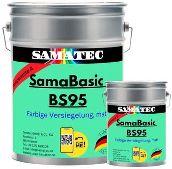 Samatec Harzfarbe Bodenbeschichtung Garagenfarbe BS95 Bodenfarbe 2K Epoxidharz inkl. VSK matt weichmacherbest&auml;ndig hochbelastbar l&ouml;semittelfrei 6005 Moosgr&uuml;n