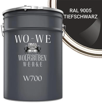 Wo-We WO-WE Bodenversiegelung Betonfarbe Bodenfarbe Bodenbeschichtung W700 MATT 1-10L RAL 9005 Tiefschwarz