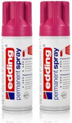 edding Sprühfarbe 2x Permanent Spray telemagenta 200 ml Premium Acryllack RAL 40