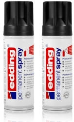 edding Sprühfarbe 2x Permanent Spray tiefschwarz matt 200 ml Premium Acryllack R
