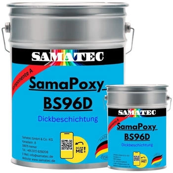 Samatec Harzfarbe Bodenbeschichtung BS96d Dickbeschichtung Bodenfarbe Garagenfarbe hochbelastbar weichmacherbeständig rissüberbrückend glänzend 7035 Lichtgrau