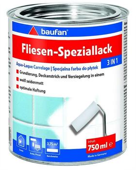 Baufan Fliesenlack Fliesen Speziallack 3in1 750ml weiß seidenmatt Lack
