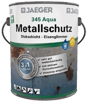 JAEGER Jaegerlacke Metallschutzlack 345 Dickschicht 3in1 mit Eisenglimmer 750 ml matt dunkelgrau (DB 703
