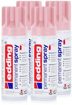 edding Sprühfarbe Permanent Spray pastellrosa 200 ml Premium Acryllack (4er Pack)