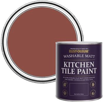 RUST-OLEUM Red water resistant Kitchen Tile Paint in Matt Finish - Fire Brick 750ml
