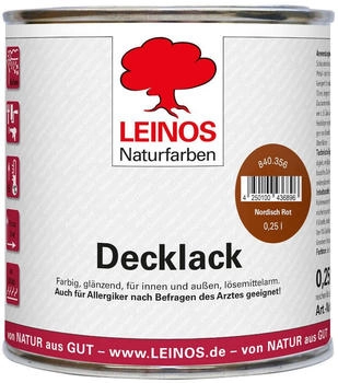 Leinos Decklack Innen und Au&szlig;en 840-356 Nordisch-Rot 0,25 Liter