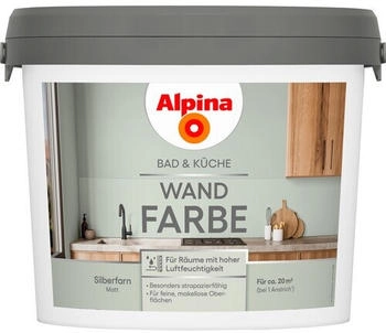 Alpina Wandfarbe für Küche & Badezimmer Silberfarn 2,5 L