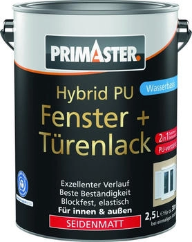 PRIMASTER Hybrid PU-Fenster + T&uuml;renlack 2,5 L wei&szlig; seidenmatt