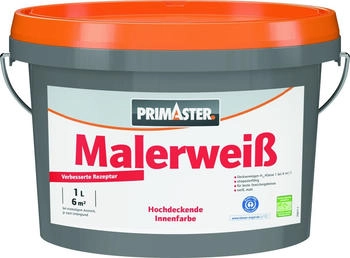 PRIMASTER Wandfarbe Malerweiß konservierungsmittelfrei 1 L