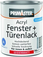 Primaster Acryl Fenster + T&uuml;renlack wei&szlig; seidenmatt 750 ml Acryl Lack