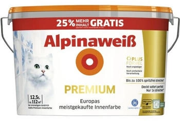 Alpina Wandfarbe Premium Alpinawei&szlig; spritzfrei konservierungsmittelfrei 12,5 l
