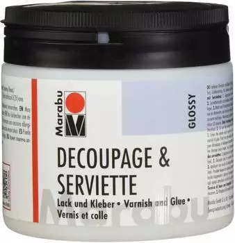 Marabu Decoupage & Serviette Lack und Kleber glänzend 500 ml