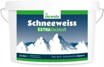 derendo Schneeweiss Extra Deckkraft Wandfarbe weiß 2,5l