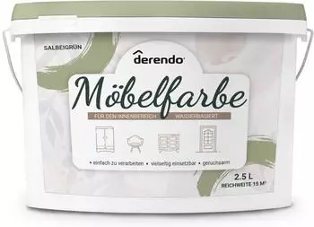 derendo Möbelfarbe Holzfarbe für Innen Salbeigrün 2,5L
