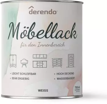 derendo M&ouml;belfarbe ohne schleifen Wei&szlig; Matt 0,75l