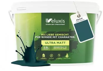 Veluxis Wandfarbe Wandfarbe Universal Deckkraft-Klasse 1 Streifenfrei tropfarm & VOC-frei Specific Spirulina