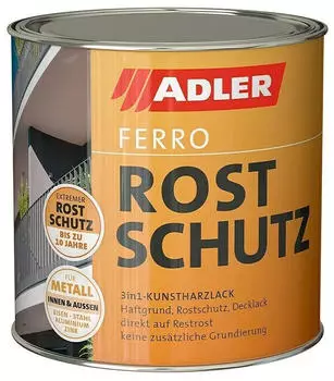Adler Ferro Rostschutzlack 3in1 Kunstharzlack RAL9006 Weißaluminium 750ml (452505530707)