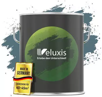 Veluxis Wandfarbe Edle Wandfarbe für den Innenraum Deckkraft-Klasse 1 Streifenfrei & tropfarm Stonewash Blue