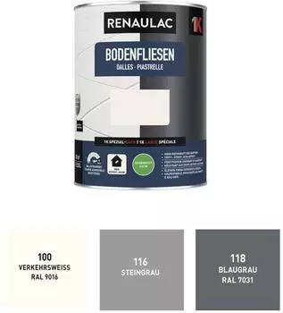 Renaulac Bodenfliesenfarbe seidenmatt verkehrsweiss 2.5 l