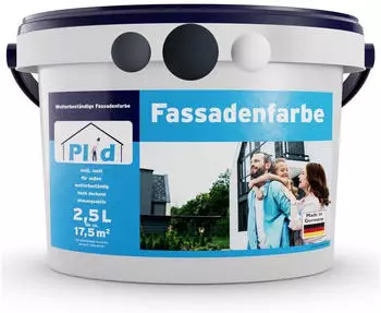 Plid Fassadenfarbe Au&szlig;en Matt Anthrazitgrau 2,5L, wetter- & UV-best&auml;ndig