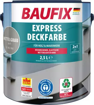 Baufix Express-Deckfarbe 2,5 l mittelgrau