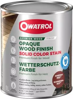 OWATROL Solid Color Stain Wetterschutzfarbe Schwedenrot 1L