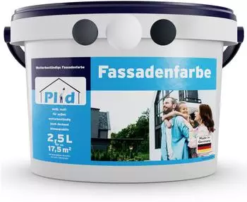 Plid Fassadenfarbe Außen Matt Weiß 2,5L, wetter- & UV-beständig