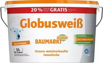 Globus Baumarkt Wandfarbe Globuswei&szlig; wei&szlig; matt 12l