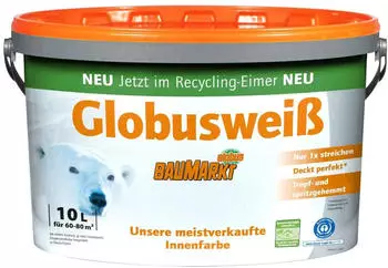 Globus Baumarkt Wandfarbe Globusweiß weiß matt 10l