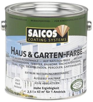 Saicos Haus und Gartenfarbe 2,5 l weiß