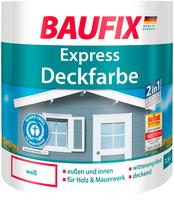 Baufix Express Deckfarbe Weiss Matt, 2.5 Liter, Wetterschutzfarbe