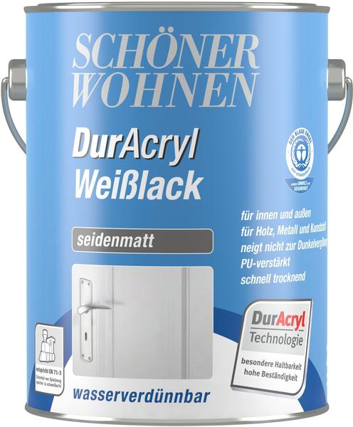 Schöner Wohnen DurAcryl Weißlack seidenmatt 2,5 l